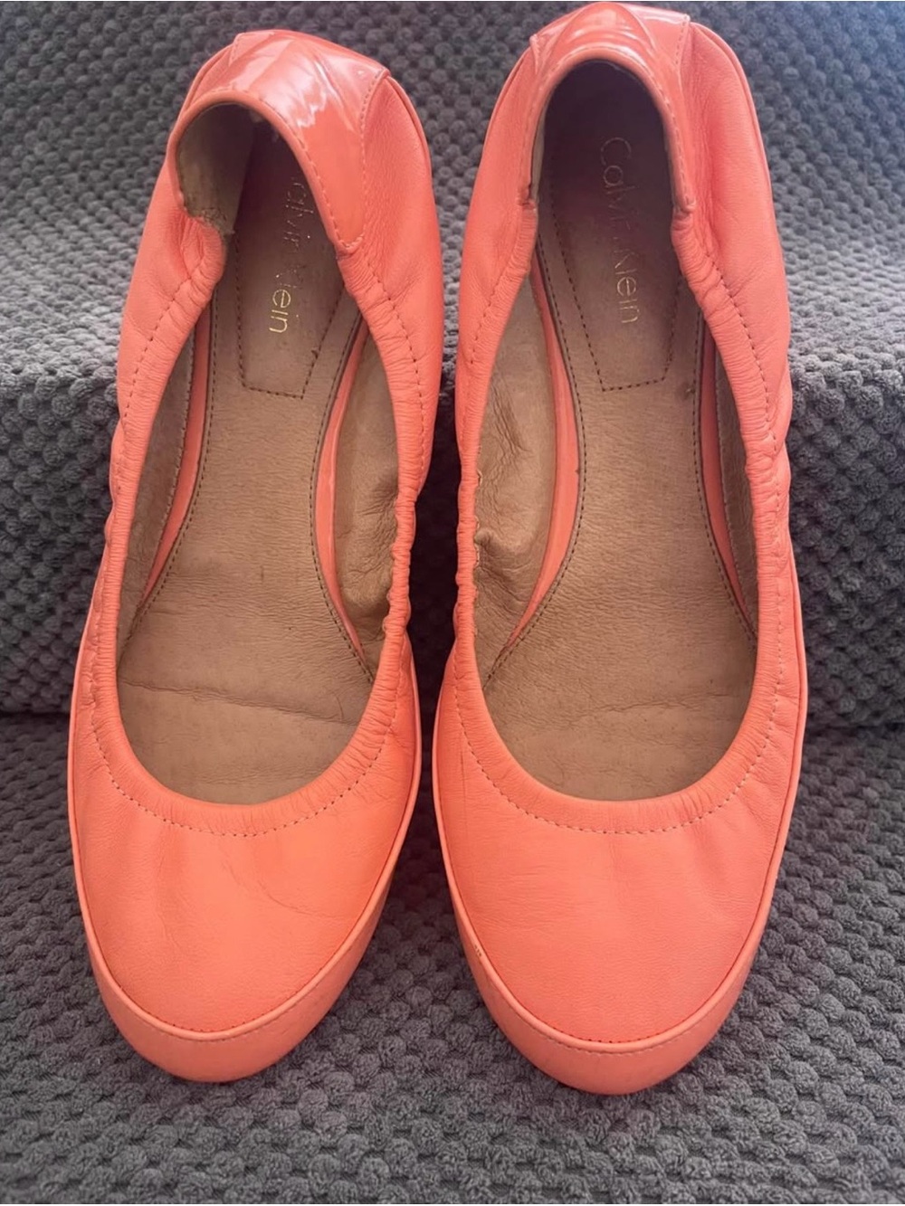 Calvin Klein Coral Leather Ballet Flats 7.5 (7)